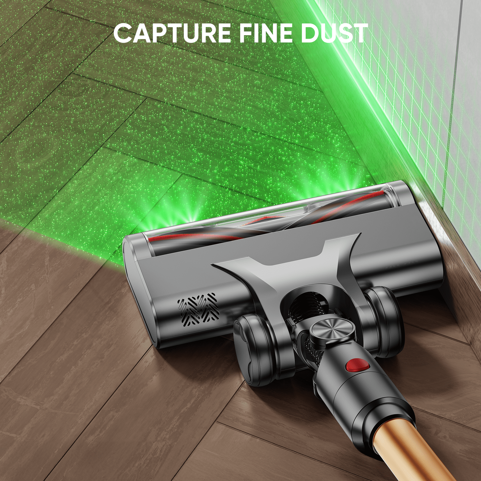 VAKERR Cordless Vacuum Cleaner 550W 55KPA 60Mins 2500mAh Lightweight Stick Vacuum Cleaner for Home Hardwood Floor Carpet Pet Hair